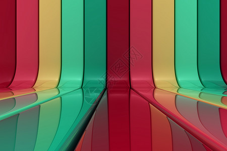 条形模式调色板条纹反射电脑玻璃状绿色光谱黄色抛光红色背景图片
