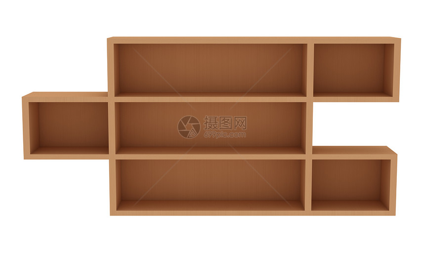 夹层长方形盒子家具书架车厢货架贮存棕色电脑木头图片