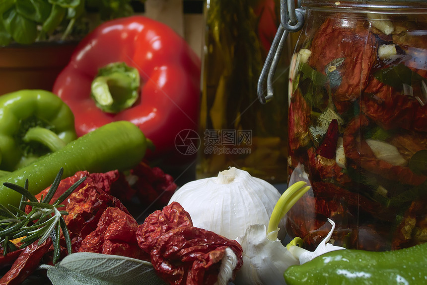 抗粘性盆栽玻璃食物迷迭香蔬菜辣椒蜜饯维生素蒜头瓶子图片