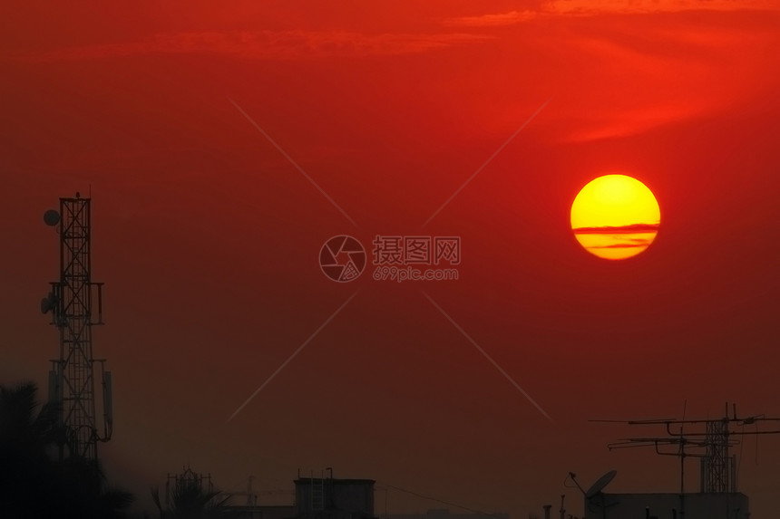 日落阳光太阳晴天天堂多云橙子海岸线天气天空气候图片