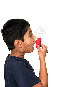 吹尘器吸入器童年医疗蓝色喘息呼吸支气管炎河豚过敏药物男生背景