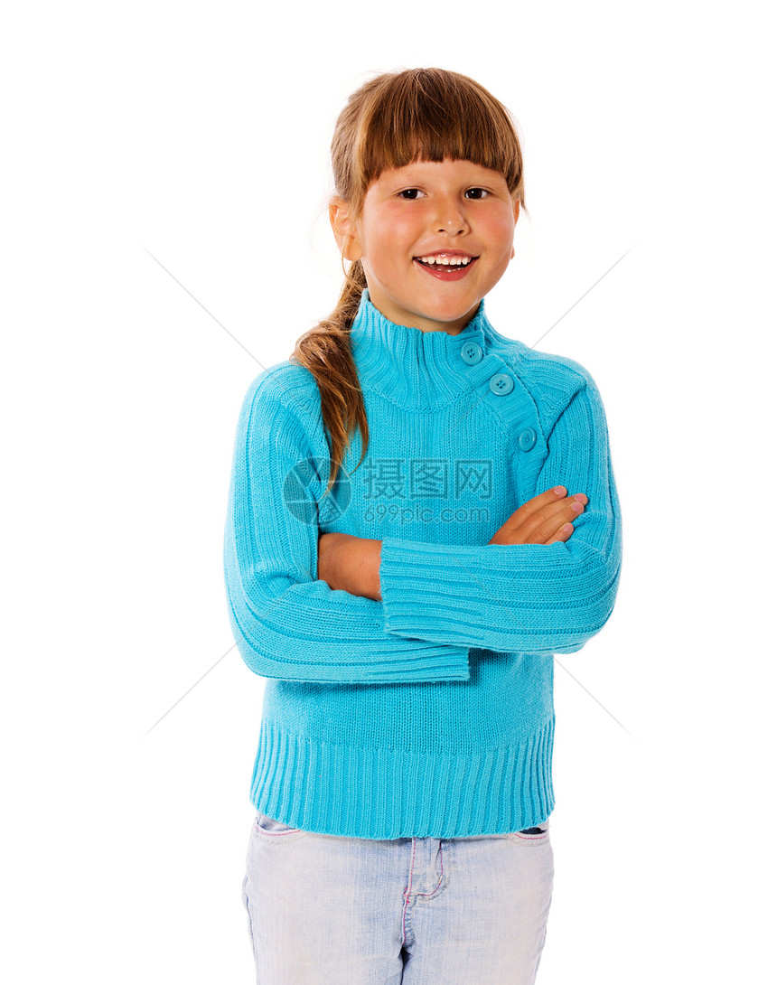快乐的笑笑女孩乐趣童年女孩喜悦蓝色享受福利快乐幸福活力图片