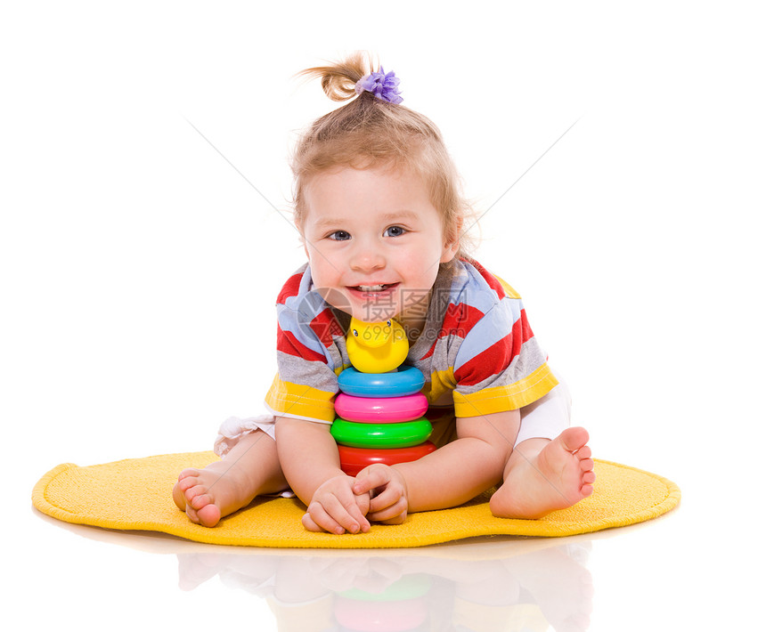 玩婴儿游戏女孩玩具幸福金发童年喜悦乐趣金字塔孩子婴儿图片