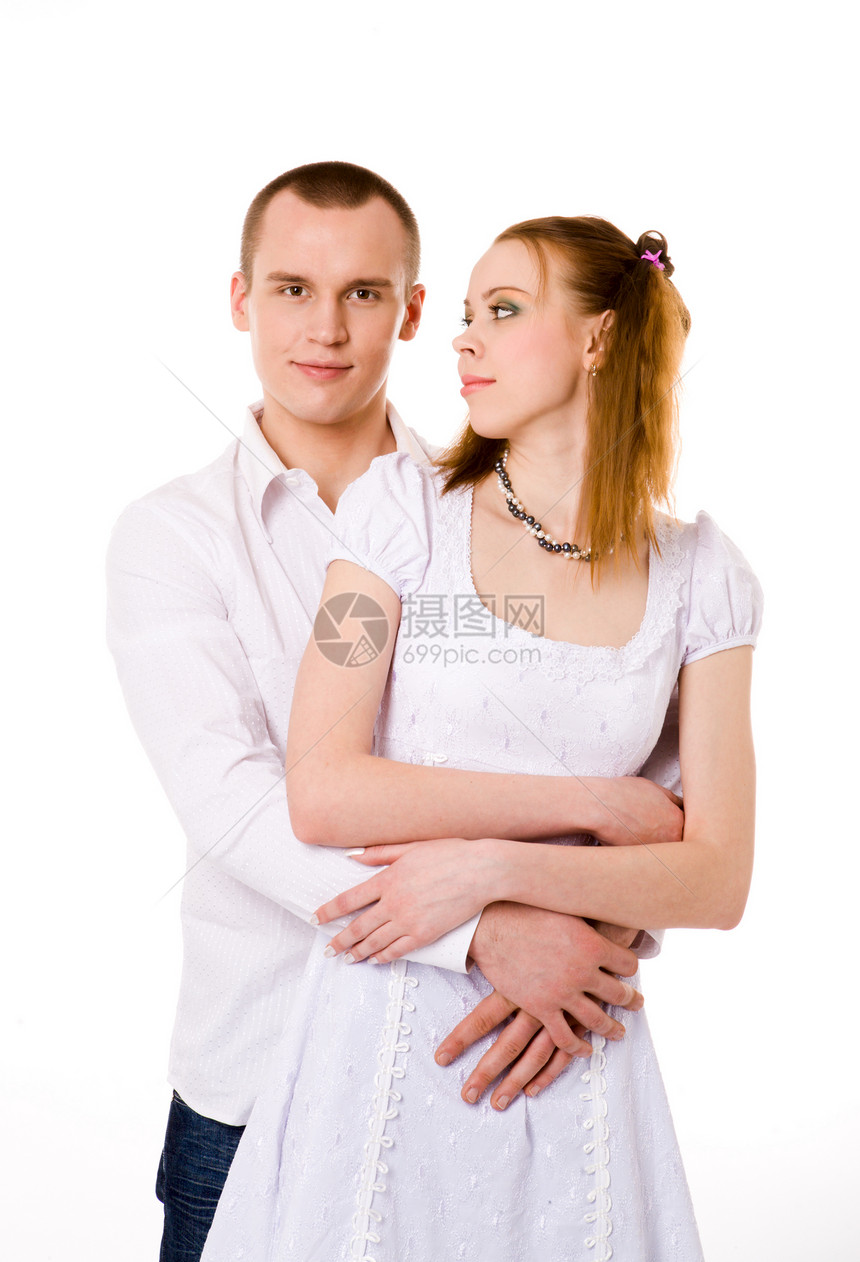 快乐的情侣青年享受幸福妻子恋人丈夫喜悦投标拥抱金发图片