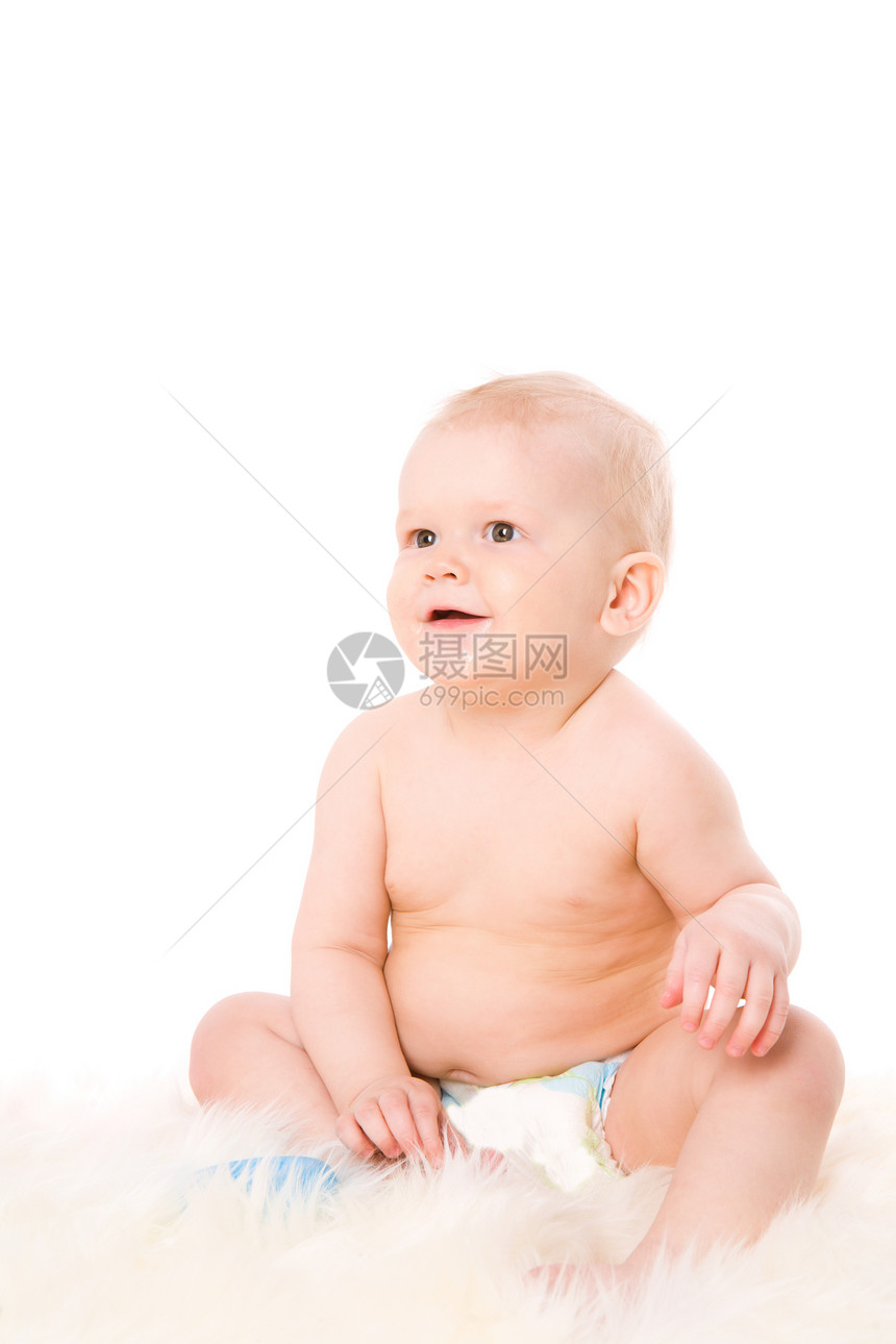 婴儿宝宝女儿孩子头发尿布快乐男生乐趣儿子好奇心女孩图片