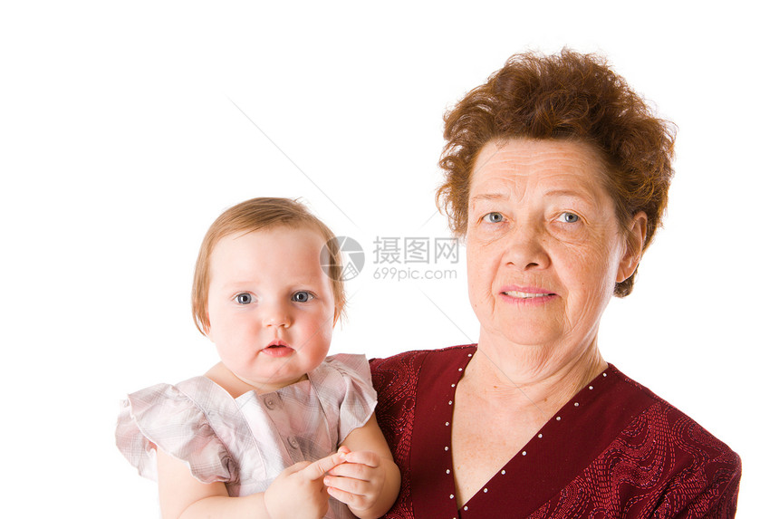 祖母和孙子女后代父母喜悦微笑孩子成人智慧沉思人员孙女图片