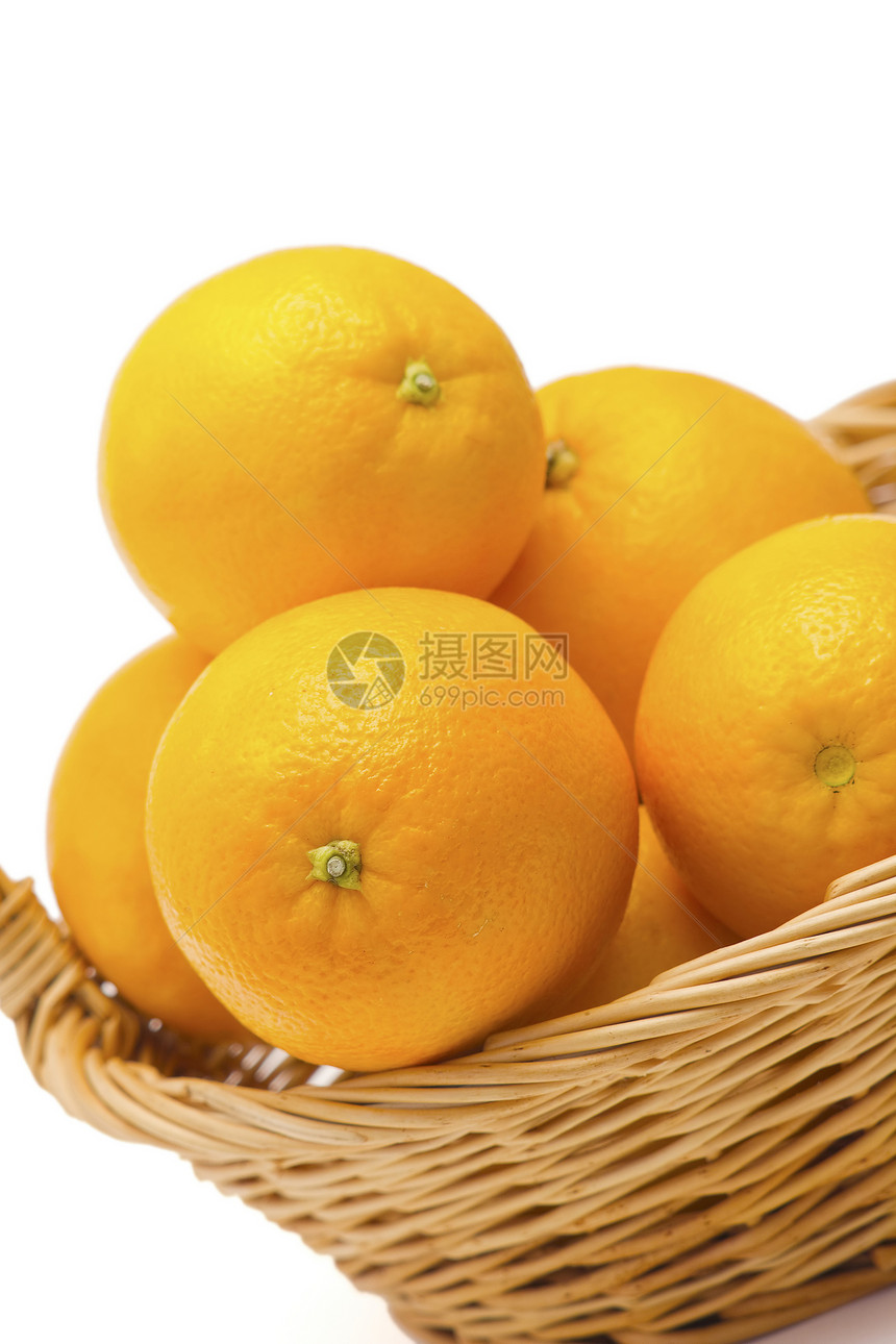 新鲜橙色食物篮子水果白色柠檬热带甜点营养果汁橘子图片