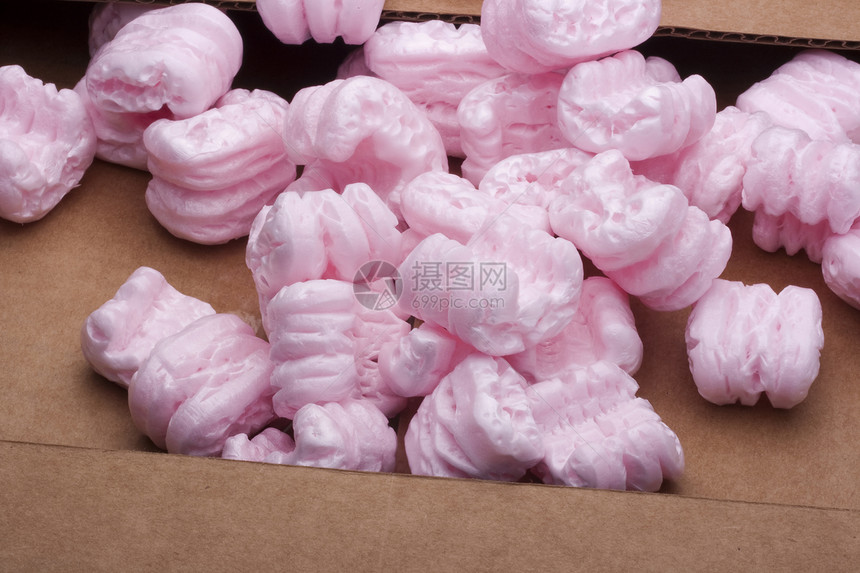 泡沫填充器纸板颗粒保修单粉色商业密封胶运输风险货物后勤图片