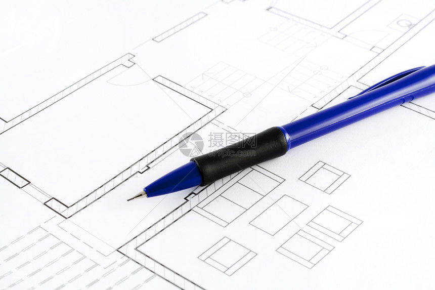 建筑结构蓝图建筑学财产草稿地面打印房子技术图表项目文档图片