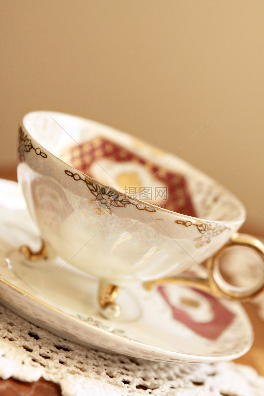 茶杯液体饮料草本咖啡店白色陶瓷花朵英语古董咖啡图片
