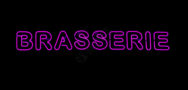 Brasserie 发射信号黑色食物午餐展示广告餐厅荧光小酒馆背景图片