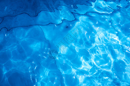 水波纹温泉洗澡辉光海浪蓝色反光液体天蓝色反射背景图片