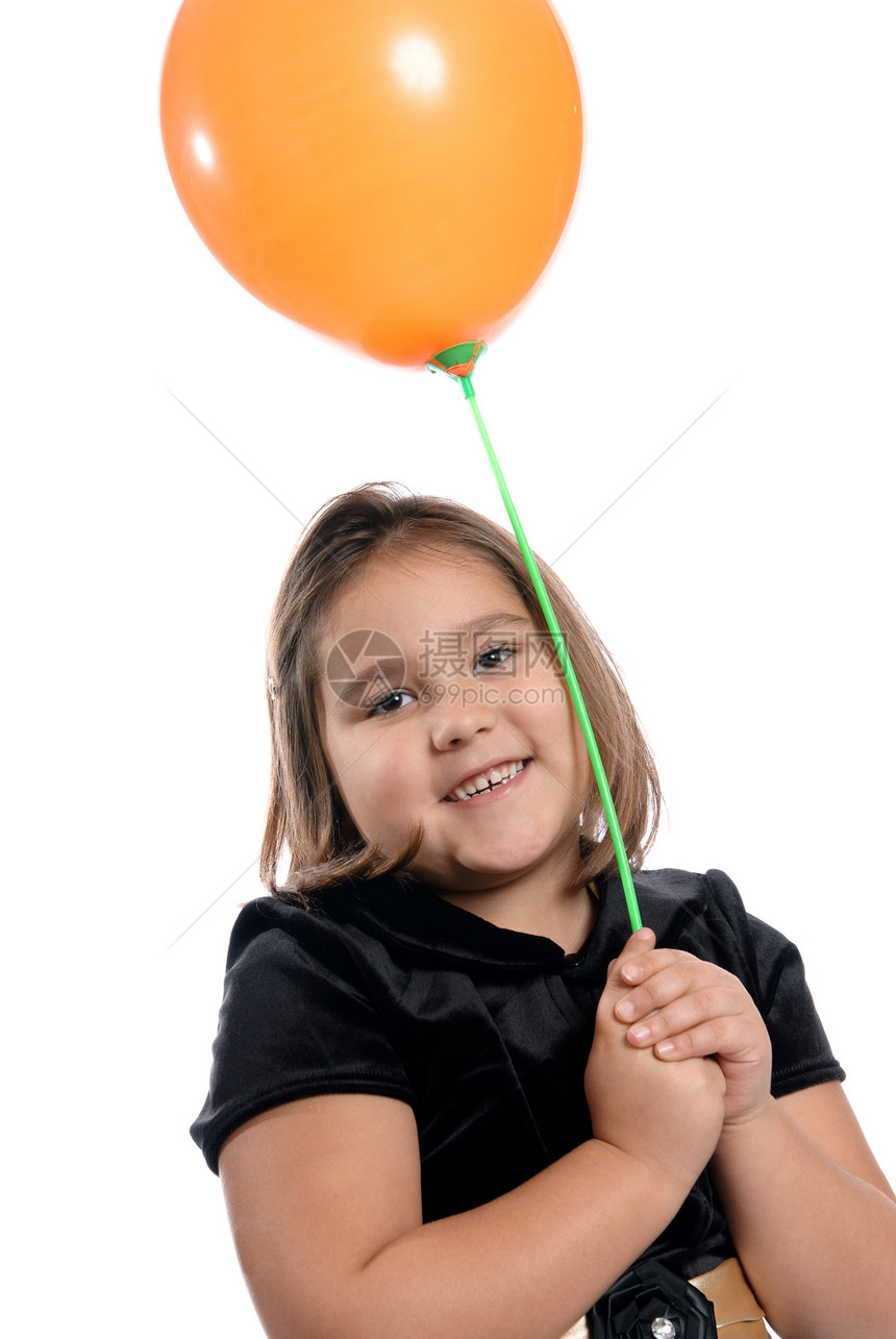可爱女孩盛装气球图片