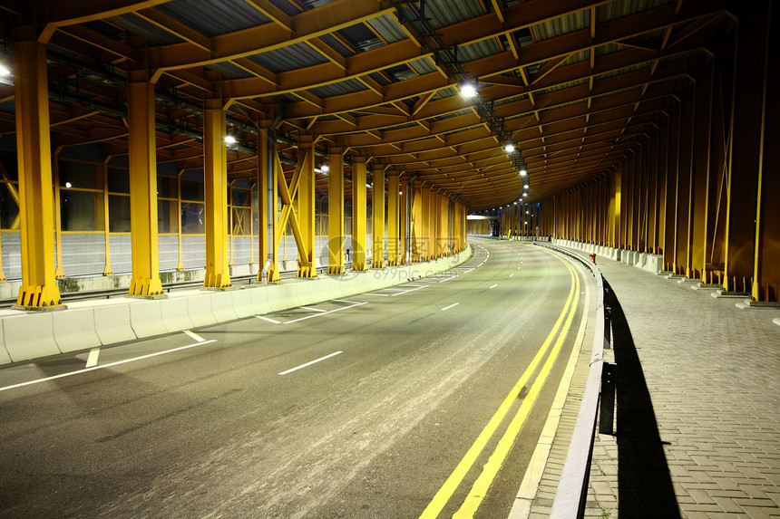 夜间高速公路隧道城市路线运输驾驶危险速度隧道橙子旅行交通图片