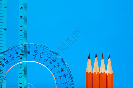 技巧锦集起草集工具技巧蓝色用品铅笔绘图学校几何学仪器测量背景