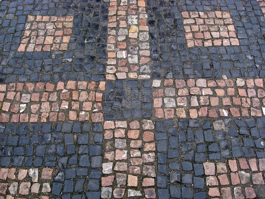布拉格石结构道路的纹理图片