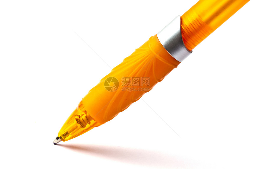 白色上的黄色笔结大学书法小路商业墨水作家宏观学校管理人员学生图片