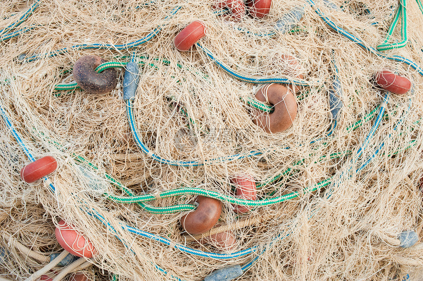 渔网网工具尼龙餐具戒指细绳拖网水平钓鱼宏观图片