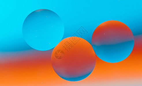 蓝色和橙色形状背景图片