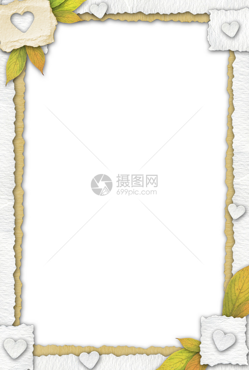 纸张框架插图构图镜框展示树叶边界图片