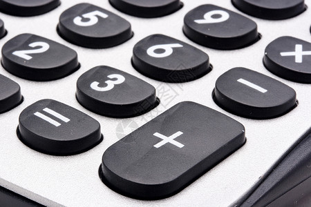 计算器黑色器具按钮数学电池会计金融科学计算控制板背景图片