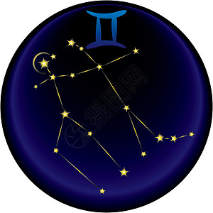 Zodiac 双子座标符号插画
