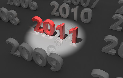 2011年 2011年白色日历红色背景图片