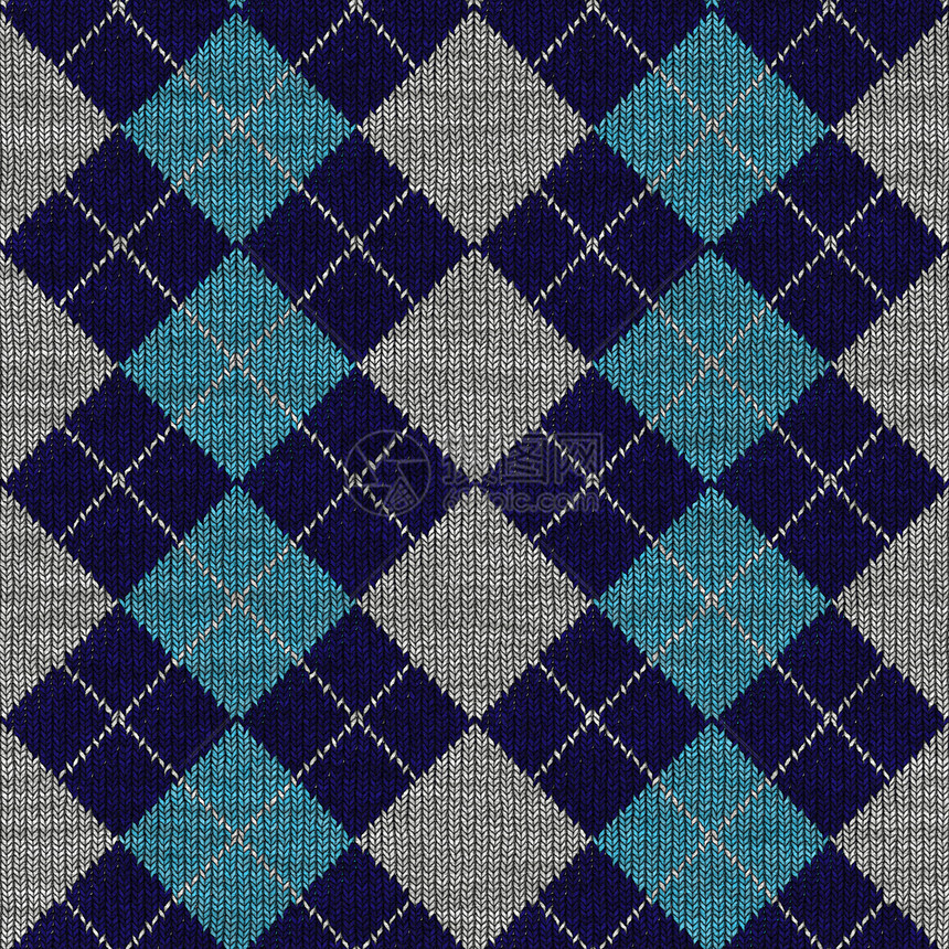 无平缝模式材料纺织品网格插图蓝色格子织物服装正方形灰色图片