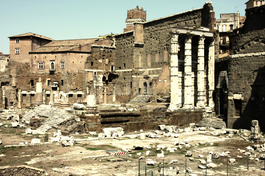 意大利罗马罗马论坛景观艺术建筑学纪念碑博物馆柱子寺庙旅行雕像城市建筑图片