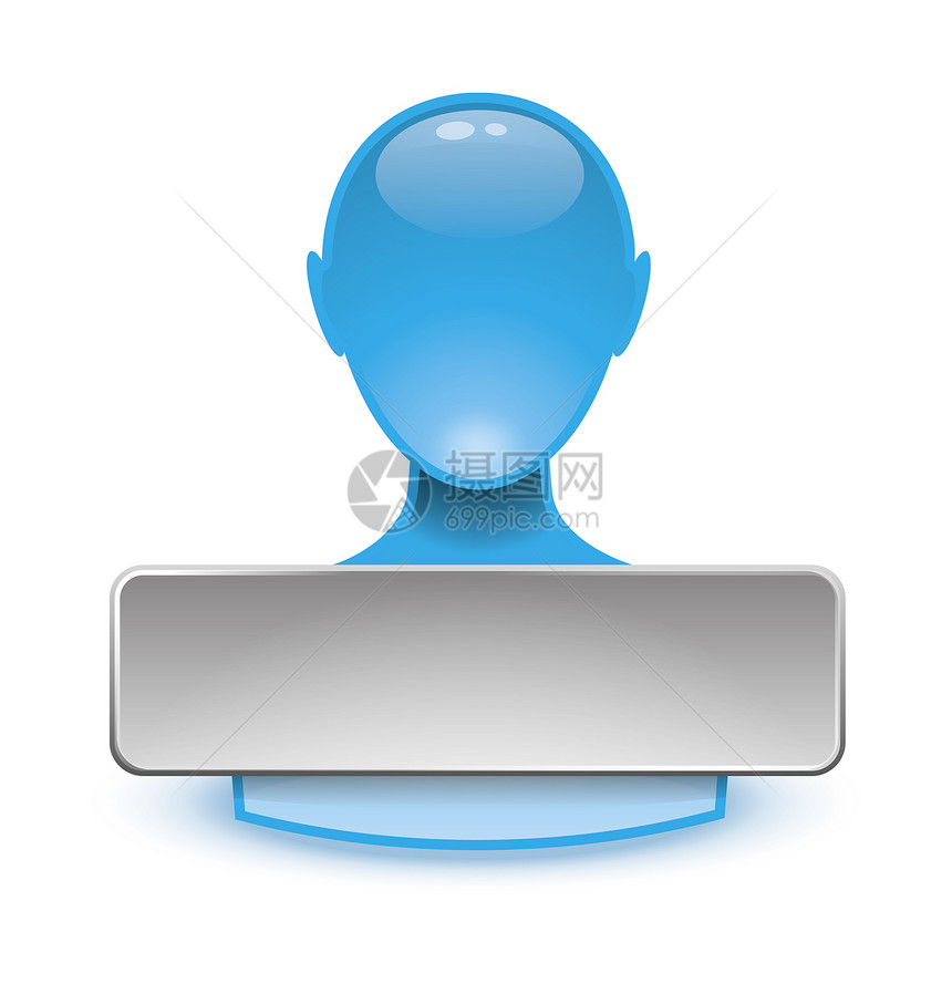 蓝人圆圈商业男性顾客男人服务反射按钮用户白色图片