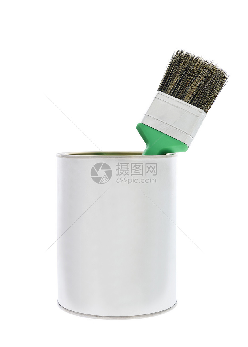 绿色刷子油漆罐图片