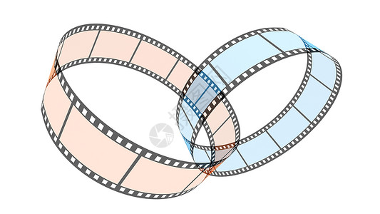 胶卷相片2个3D空白片环螺旋屏幕娱乐圆圈音量投影工作室相片卷轴磁带背景