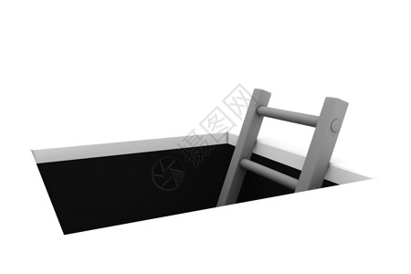 黑色成形的爬出洞口  灰梯脚步出口长方形插图正方形四边形渲染白色检修黑色背景