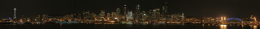 西雅图之夜建筑学商业大楼建筑物办公码头城市景观图片