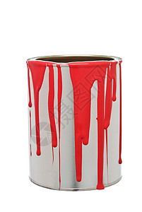 红溢出油罐涂料红色金属运球液体家装白色背景图片