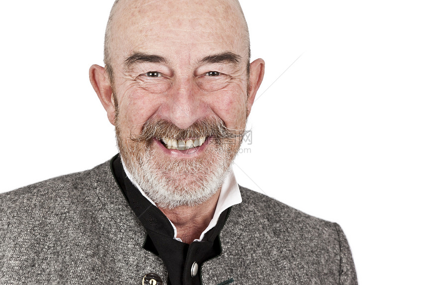老头老年享受皱纹秃头智慧父亲鼻子快乐喜悦眼睛图片