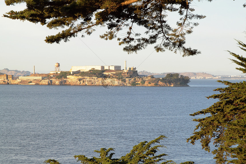 Alcatraz岛博物馆景观建筑学吸引力建筑旅游博物馆日落公园旅行码头图片