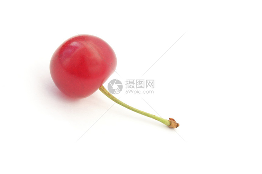 白上孤立的里普樱桃水果白色食物杂货店饮食圆形浆果营养甜点红色图片
