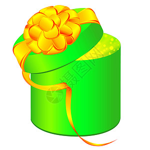 绿色礼品盒包装盒子插图展示丝带装饰风格庆典礼物礼物盒背景图片