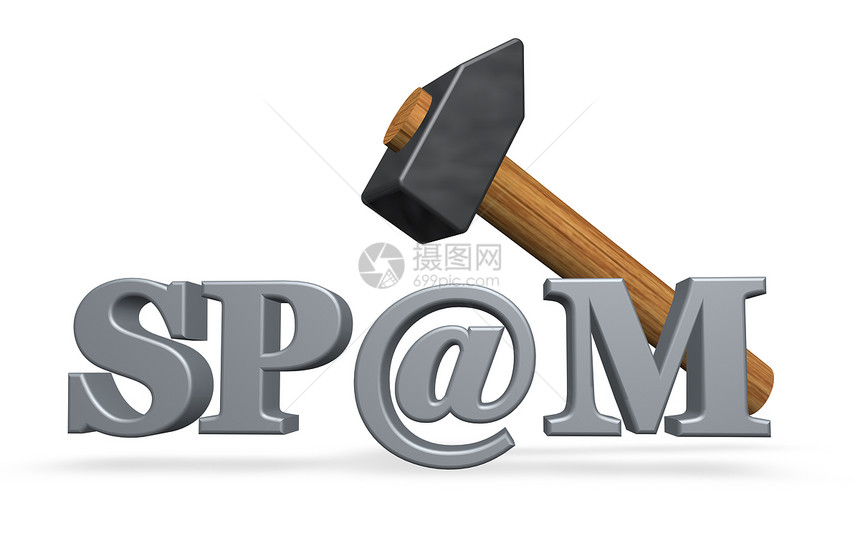 垃圾邮件互联网拆除锤子电子邮件工具邮件力量金属破坏图片