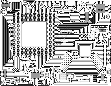电气电子矢量电路板-工业背景插画