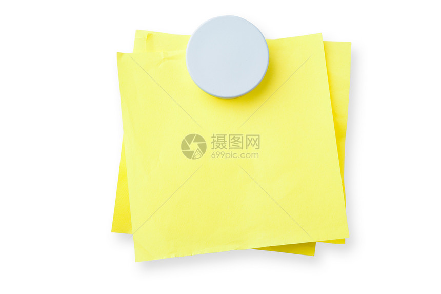 粘性笔记磁铁蓝色空白问候语办公室标签床单黄色物品教育图片