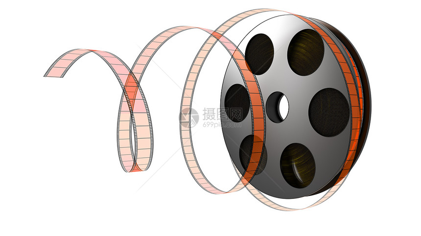 电影卷相机生产框架摄影幻灯片视频橙子插图磁带编辑图片