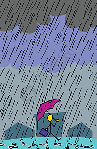 包雨漫步在雨中喜悦房屋滴水天气精神街道步幅风暴快乐商务设计图片