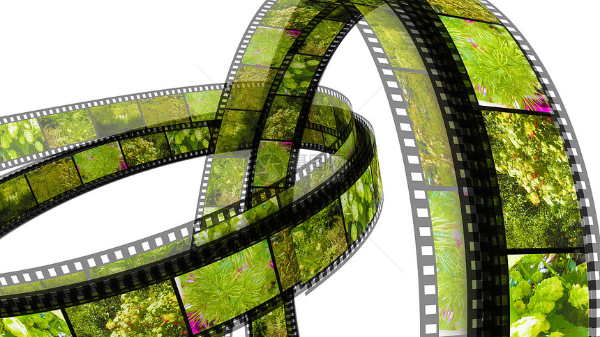 2个3D电影环 由自然图片填充相机磁带照片幻灯片摄影圆圈娱乐投影屏幕相片图片