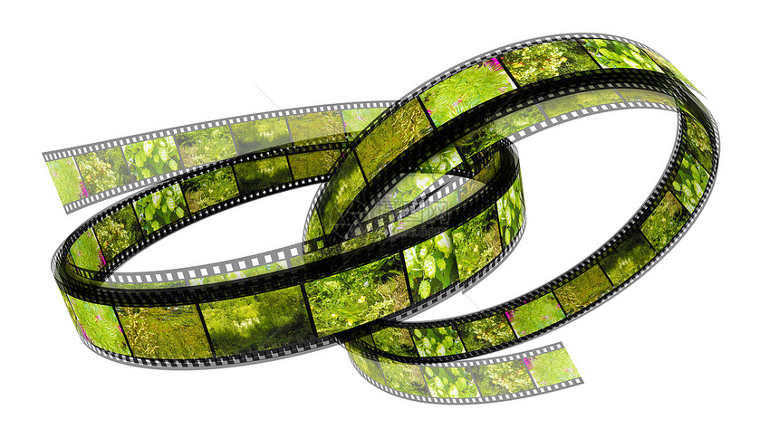 2个3D填充的电影环框架螺旋摄影相机娱乐照片投影屏幕胶卷视频图片