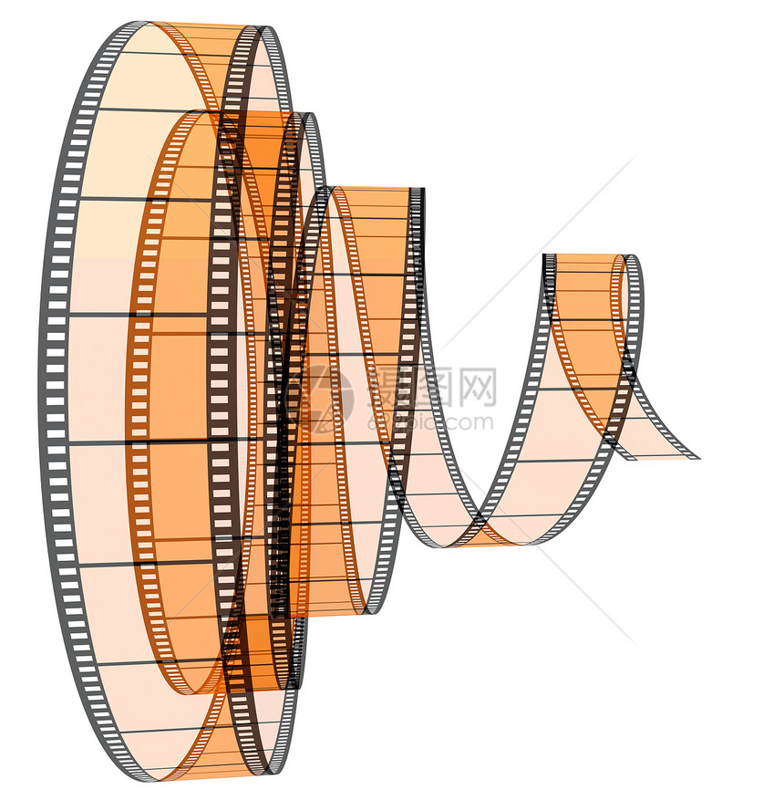 3d电影片段向前推进卷轴构图链轮投影幻灯片橙子工作室照片边界胶卷图片