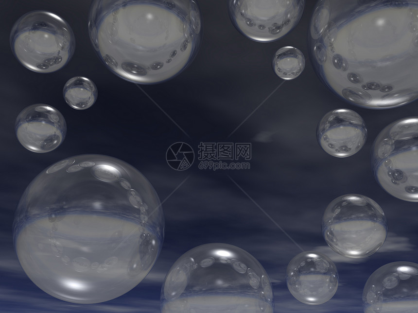 气泡漂浮玻璃圆圈乐趣地球肥皂插图天空反射圆形图片