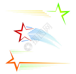 星形图标射线徽标红色公司力量蓝色插图速度商业品牌背景图片