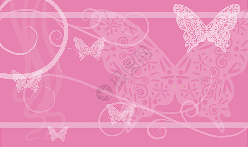 带有蝴蝶的背景情绪女孩粉色女性蕾丝螺旋背景图片